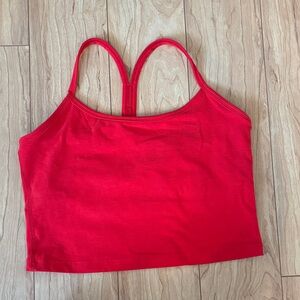Beyond Yoga Red Racerback Crop Tank with built-in bra, M